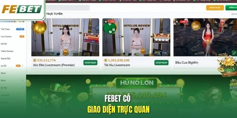 Febet có giao diện trực quan