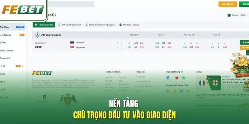 Nền tảng chú trọng đầu tư vào giao diện