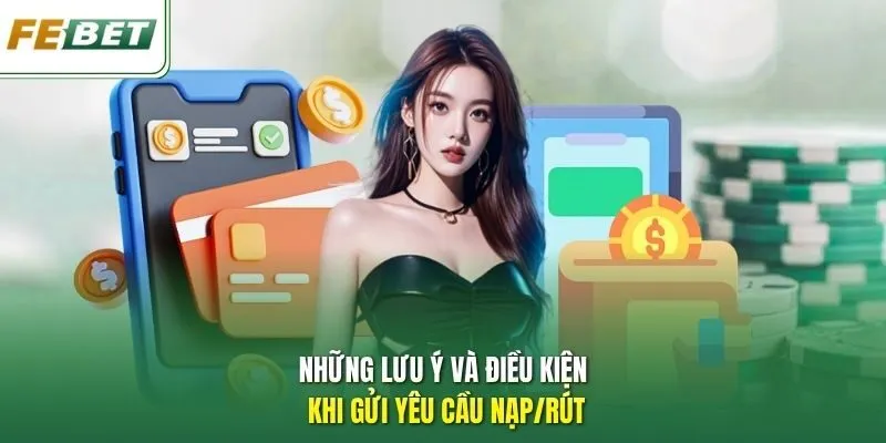 Những lưu ý và điều kiện khi gửi yêu cầu nạp/rút
