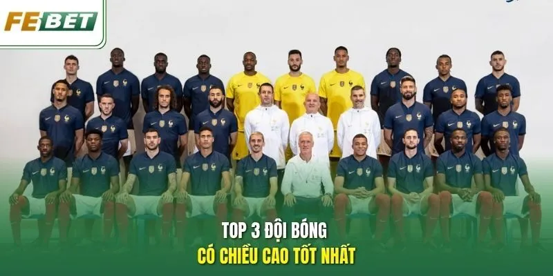 Top 3 đội bóng có chiều cao tốt nhất